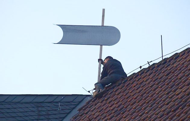 Neue Wetterfahne – Ortstermin